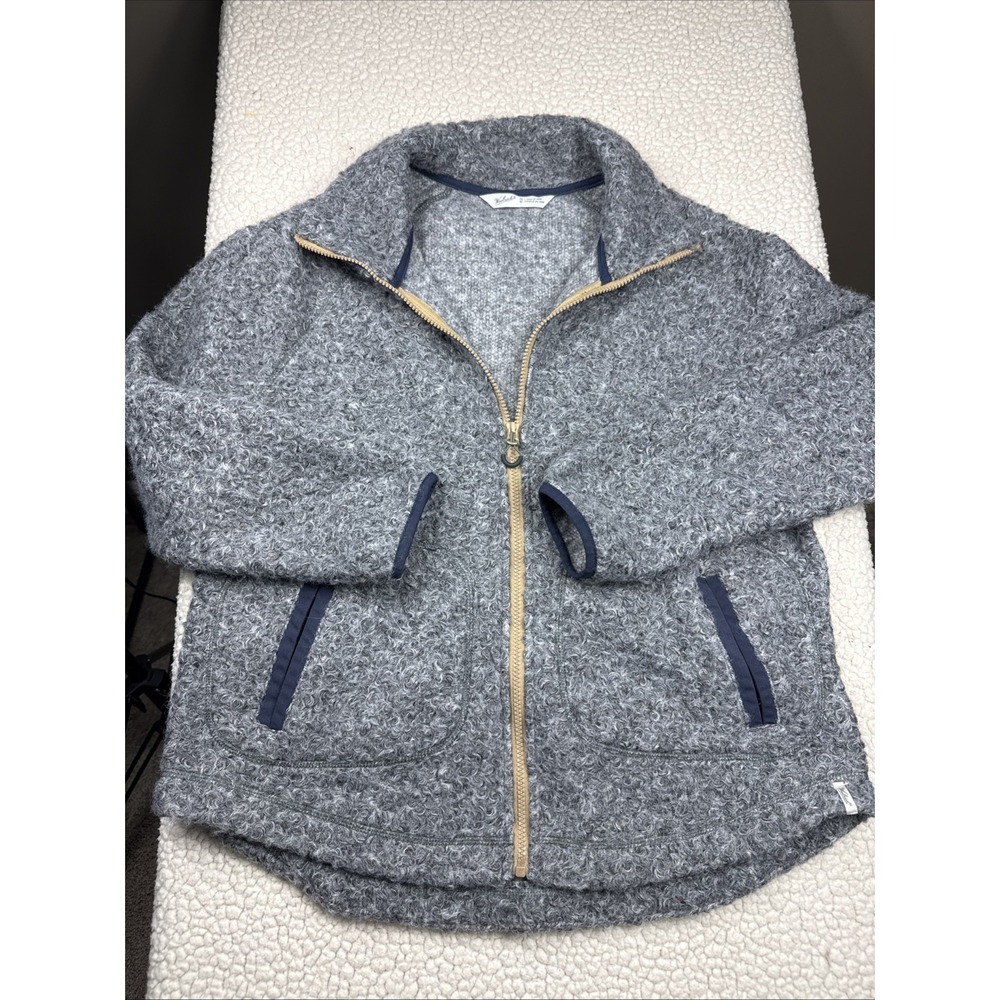 Woolrich Siskiyou Womens Grey Curly Sherpa Fleece Full Zip Jacket Medium EUC